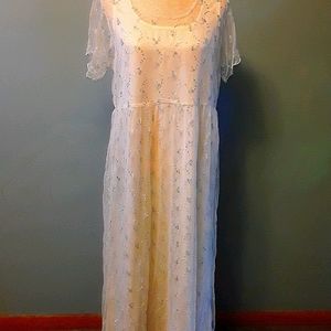 Vintage Hopeless Romantic forget-me-not lace dress